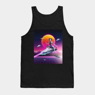 Cowboy Space Alien Riding Laser Shark Tank Top